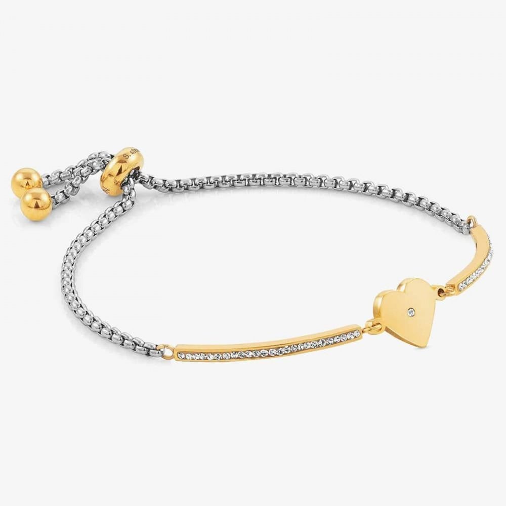 Milleluci Gold Finish Cubic Zirconia Heart Bracelet