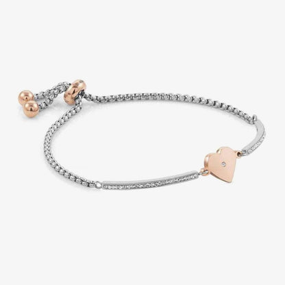 Milleluci Rose Gold Finish Heart Toggle Pavé Half Bangle