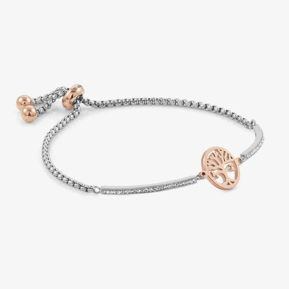 Milleluci Rose Gold Finish Tree of Life Toggle Pavé Half Bangle