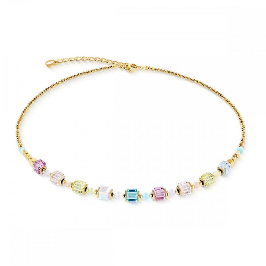 Necklace Cube Aura Pastel Gold