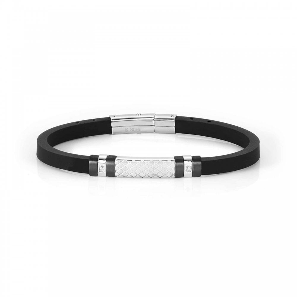 Nomination City Diamond Pattern Silicone Bracelet