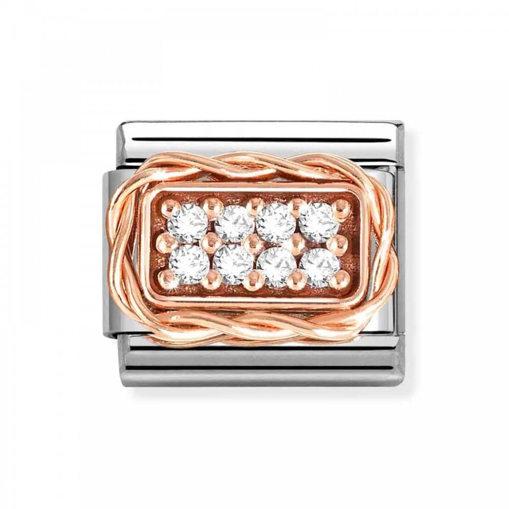 Nomination Classic Rose Gold White CZ Pave Charm