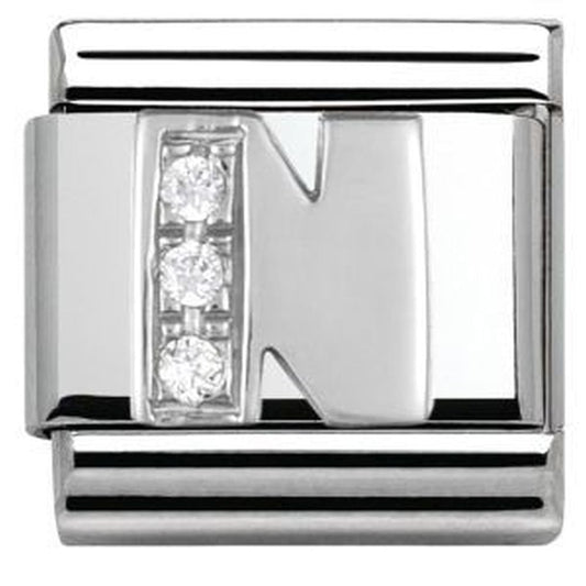 Nomination Classic Silvershine CZ Letter N