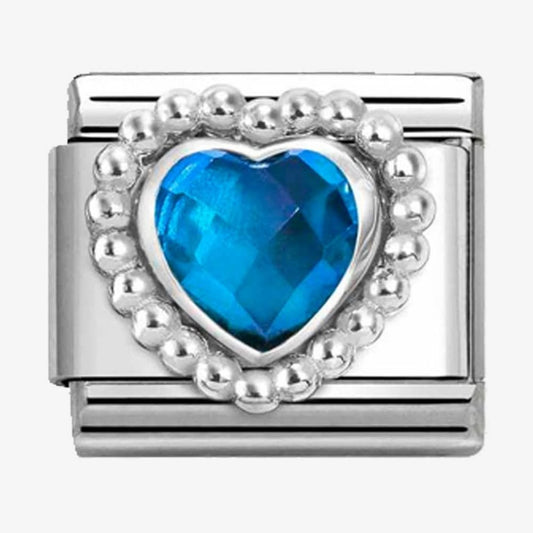 Nomination Composable Blue Faceted Heart Dot Charm