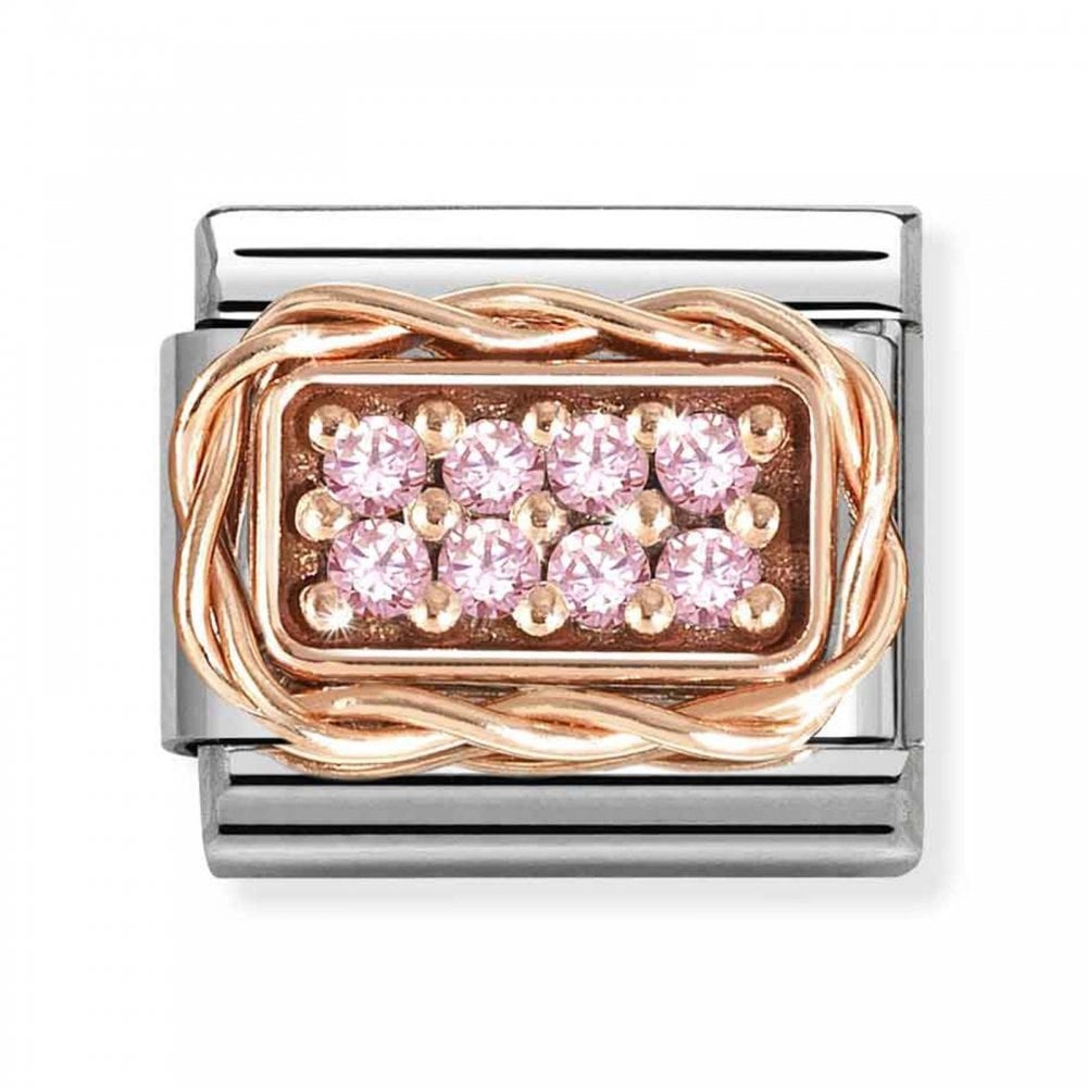 Nomination Composable Classic Pavé Pink Stones Rose & Steel Charm