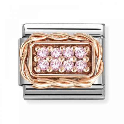 Nomination Composable Classic Pavé Pink Stones Rose & Steel Charm