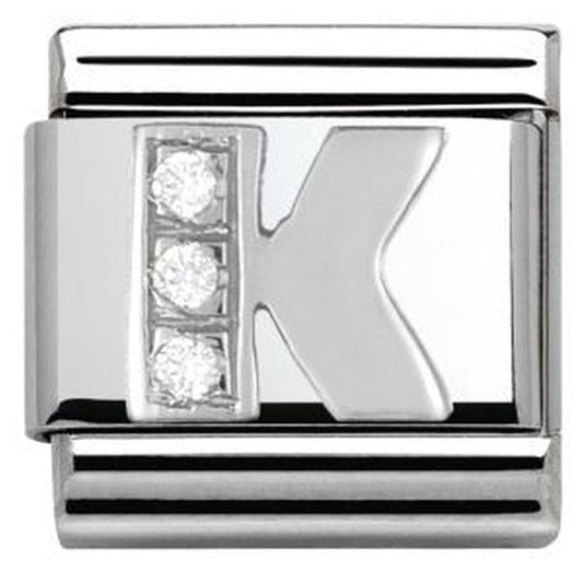 Nomination Composable Silver Shine CZ Letter K Charm