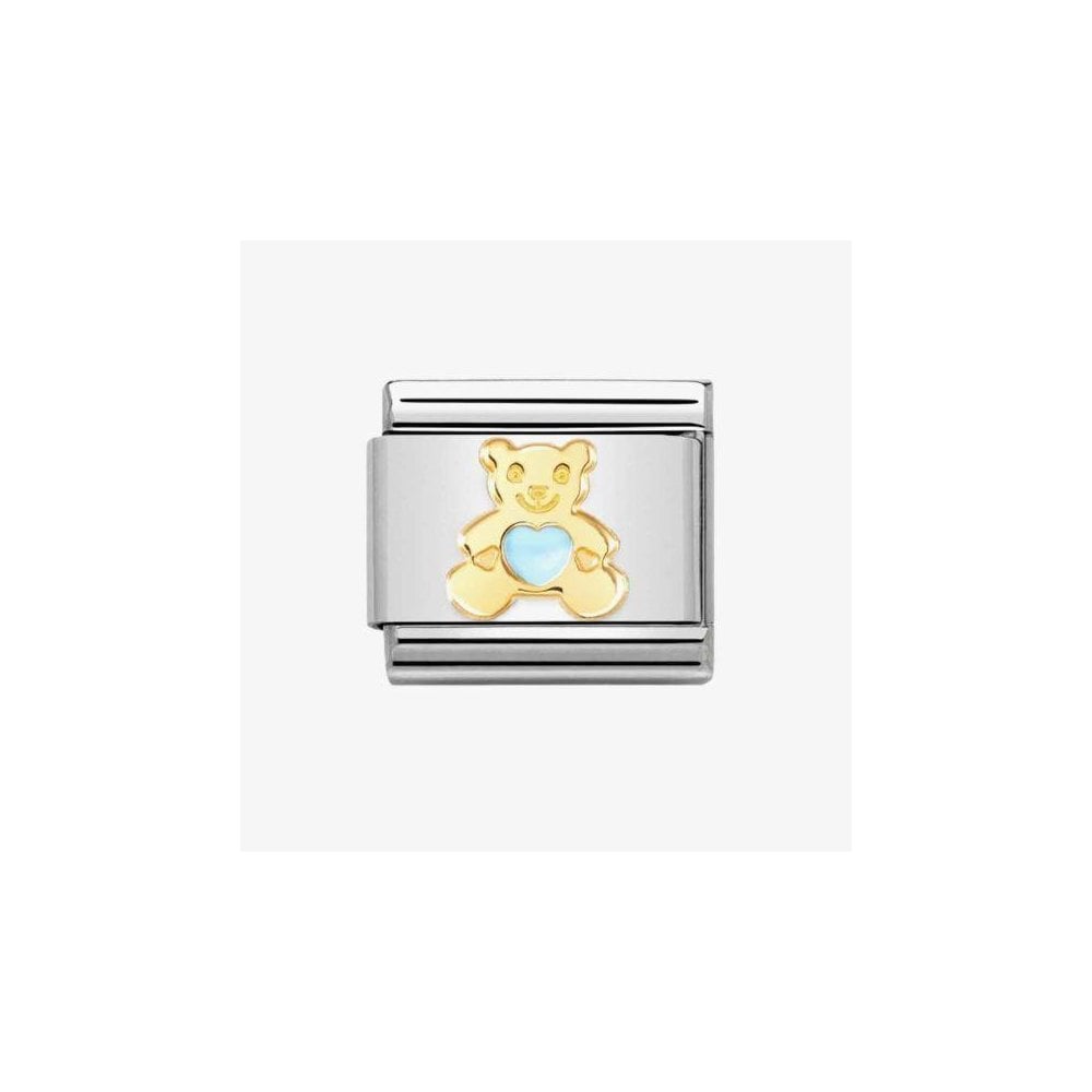 Nomination Enamel and 18k Gold Light Blue Bear