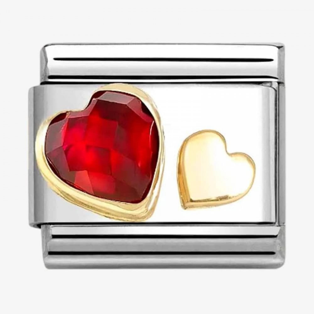 Nomination Faceted Red heart CZ Charm