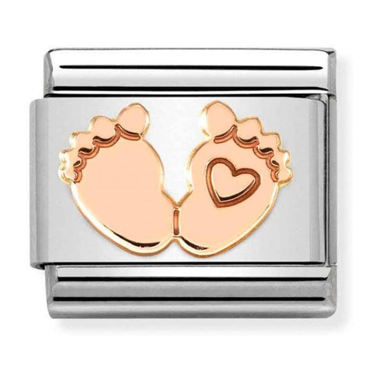 Nomination Feet with heart rose Charm
