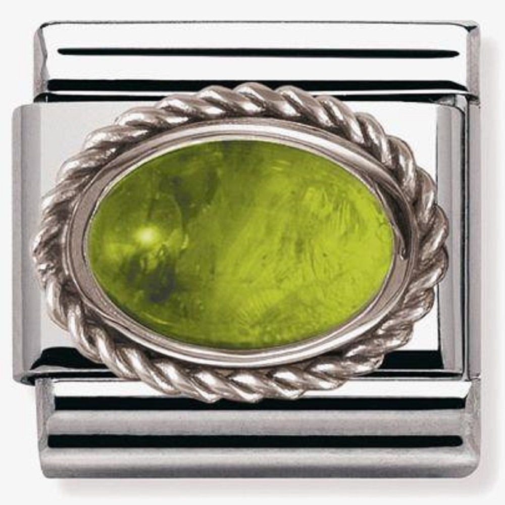 Nomination green peridot cabochon cut August birthstone