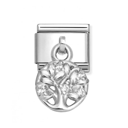 Nomination Link Tree of Life with CZ Dangle Charm