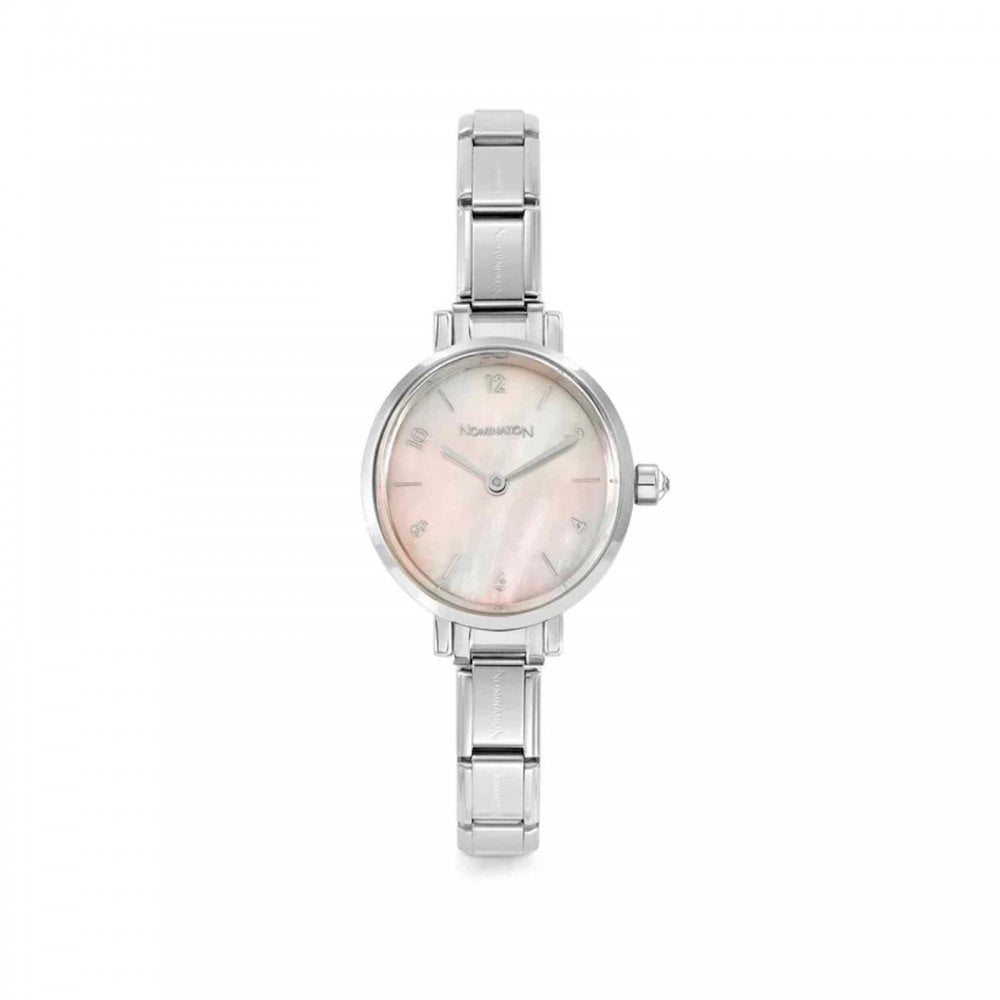 Nomination Time Oval Pink Mother Of Pearl Watch