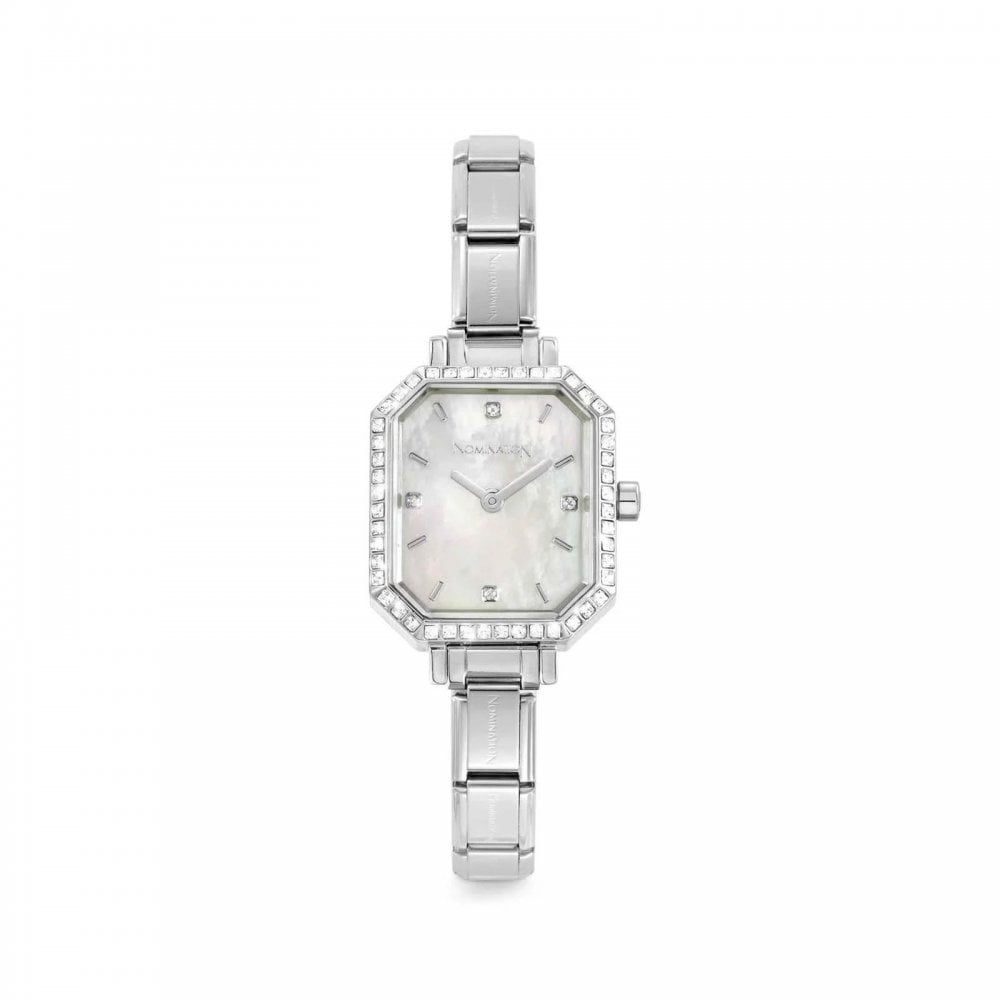 Paris Rectangle MOP Dial with CZ Bezel Watch