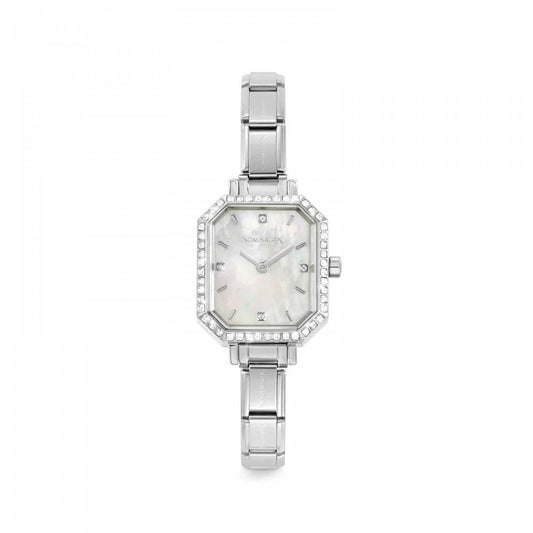Paris Rectangle MOP Dial with CZ Bezel Watch