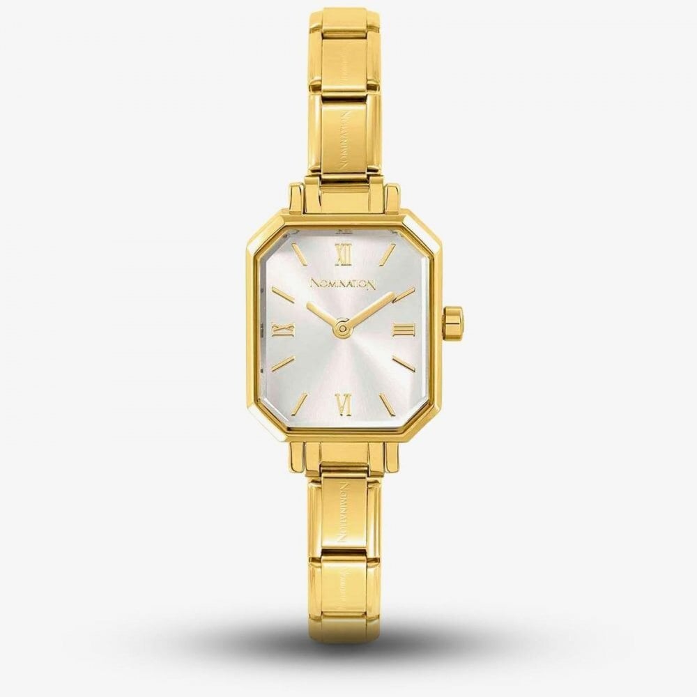 Paris Rectangular Gold Silver Watch
