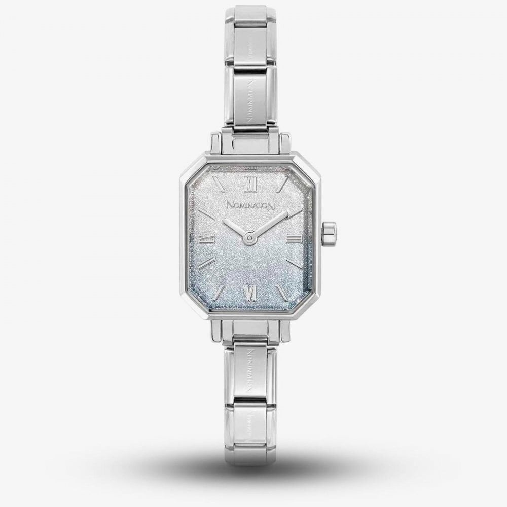 Paris Rectangular Light Blue Ombre Glitter Watch
