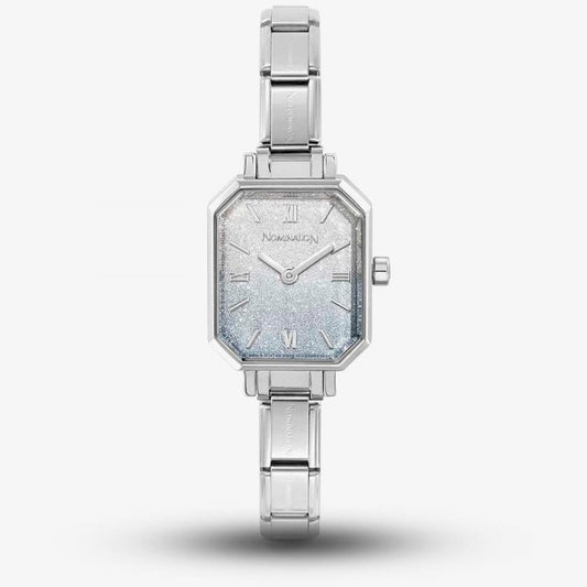 Paris Rectangular Light Blue Ombre Glitter Watch