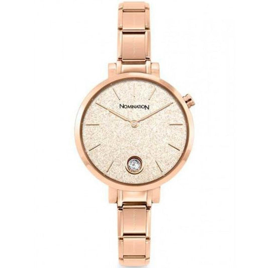 Paris Round Rose Gold Glitter Watch