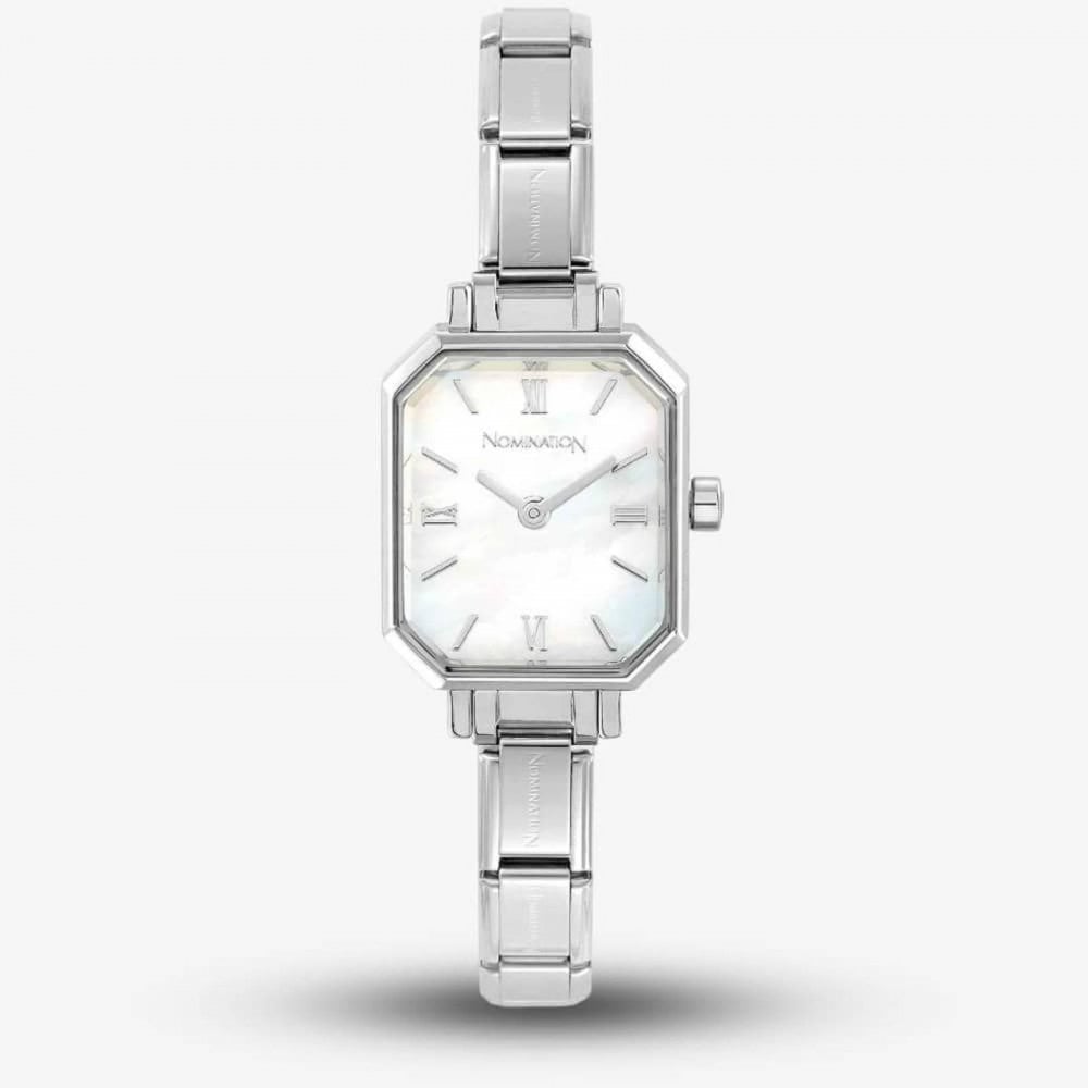 Paris White Mother of Pearl Dial Rectangular Watch