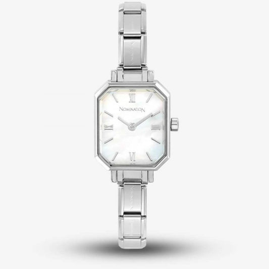 Paris White Mother of Pearl Dial Rectangular Watch