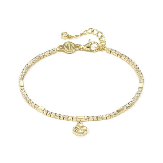 Petit Sparkle Gold-Plated Clover Tennis Bracelet