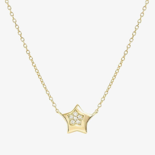 Petit Sparkle Gold Star Necklace