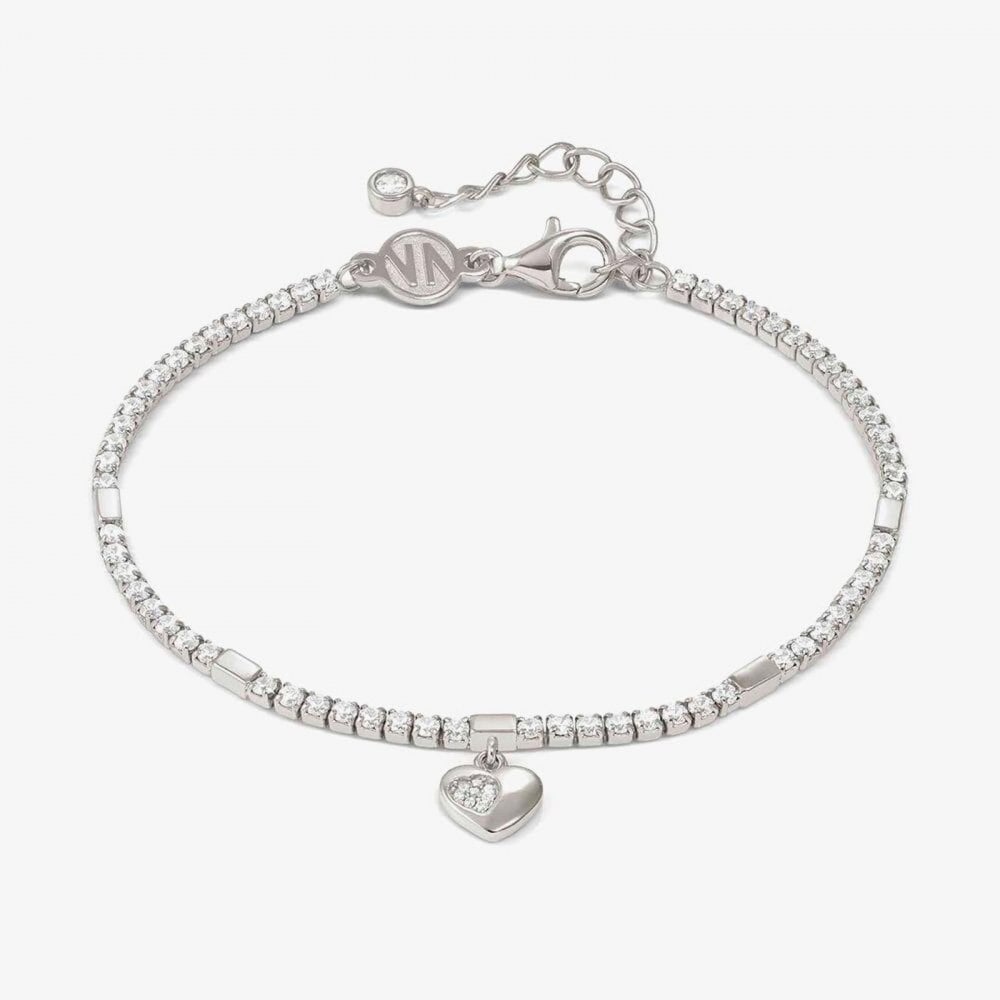 Petit Sparkle Silver Heart Tennis Bracelet