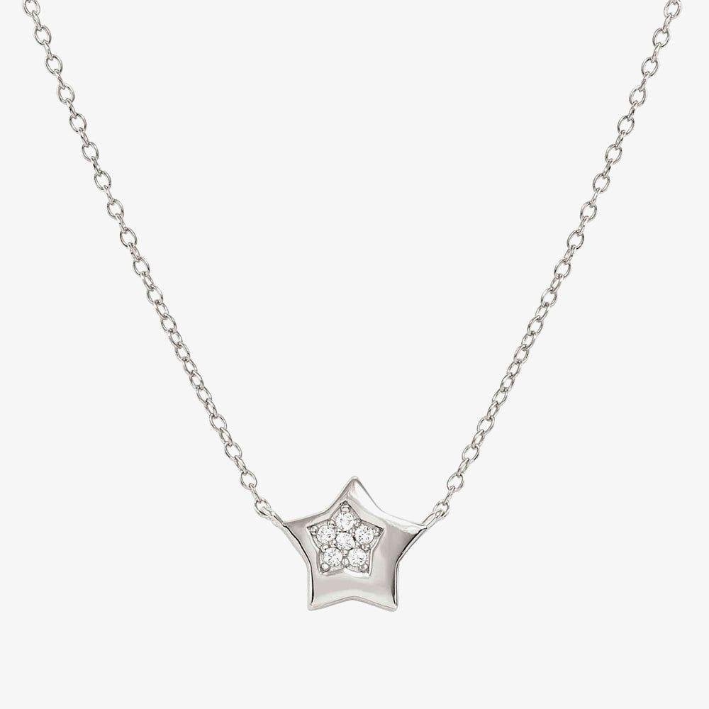 Petit Sparkle Silver Star Necklace