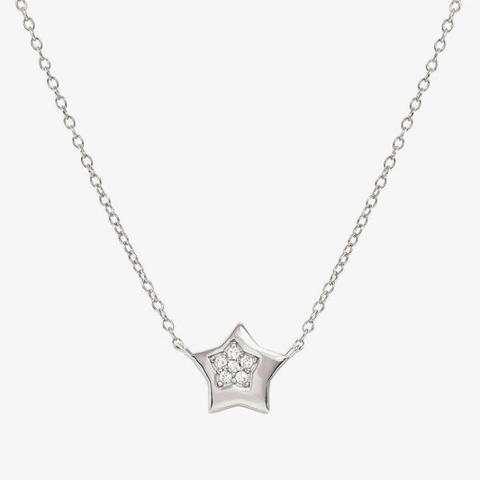 Petit Sparkle Silver Star Necklace