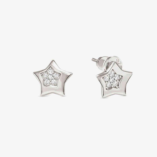 Petit Sparkle Silver Star Stud Earrings