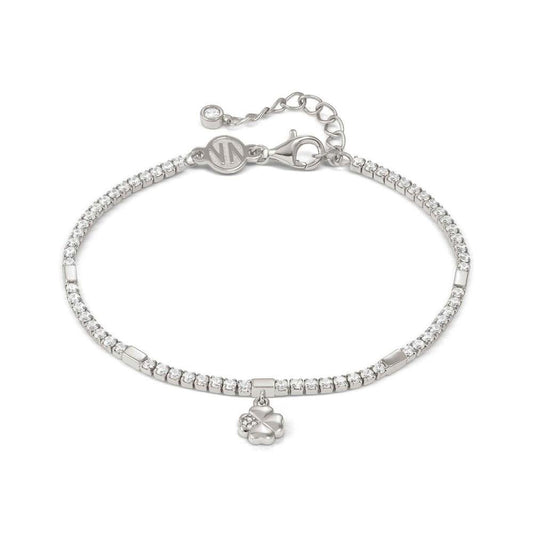 Petit Sparkle Sterling Silver Clover Tennis Bracelet