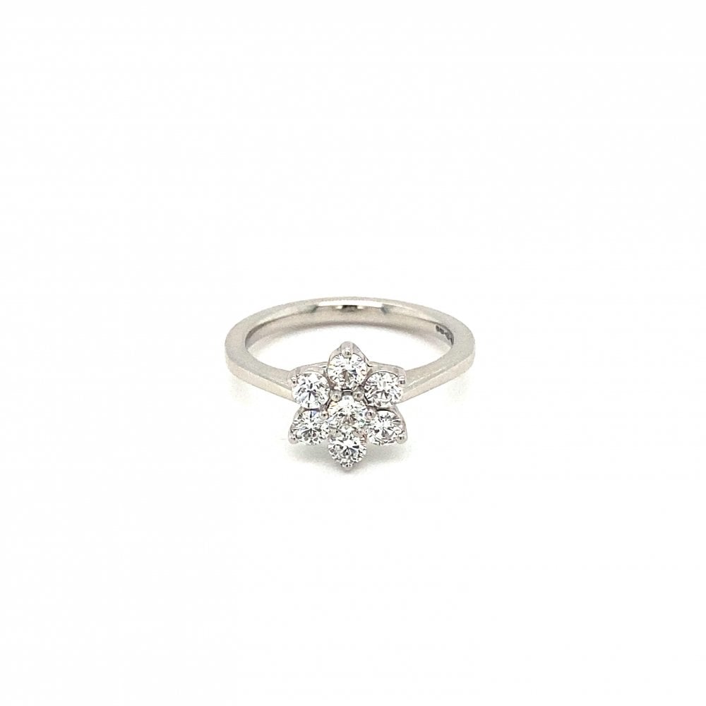 Platinum 0.75ct Cluster Ring