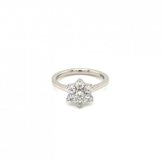 Platinum 0.75ct Cluster Ring