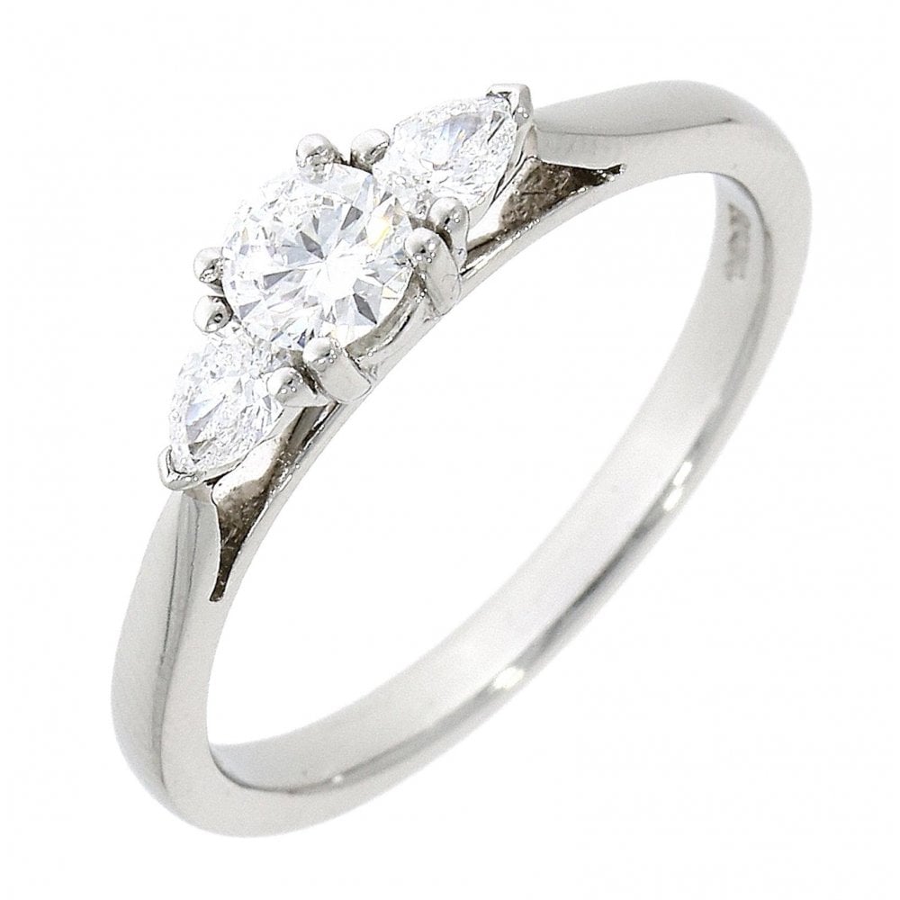 Platinum Diamond 3 stone 0.63ct Ring