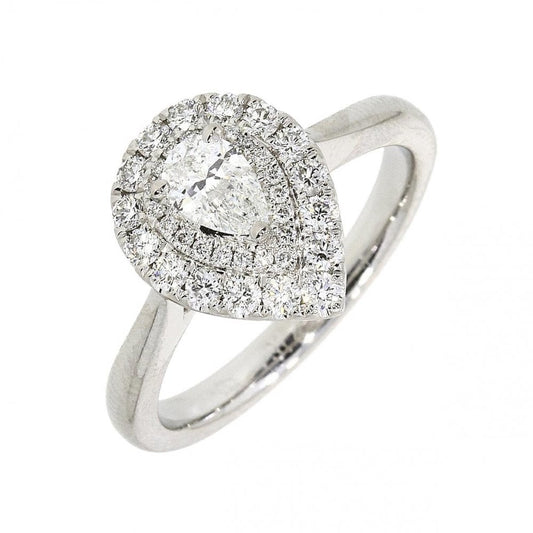 Platinum Diamond Pear Shaped 0.71ct Cluster Ring
