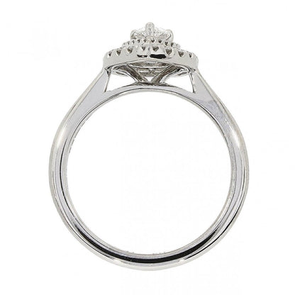 Platinum Diamond Pear Shaped 0.71ct Cluster Ring