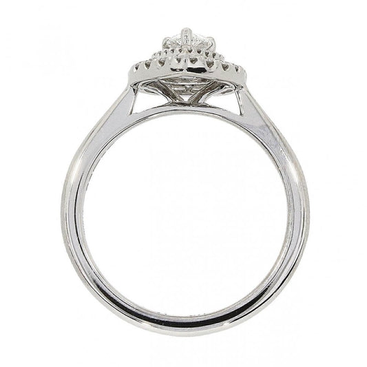 Platinum Diamond Pear Shaped 0.71ct Cluster Ring