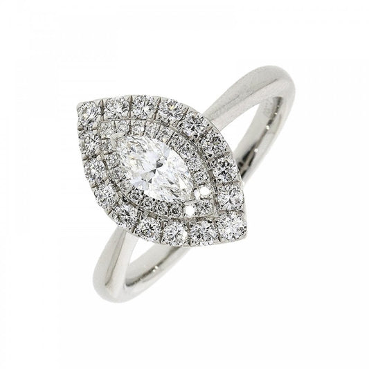 Platinum Marquise Diamond 0.75ct Cluster Ring