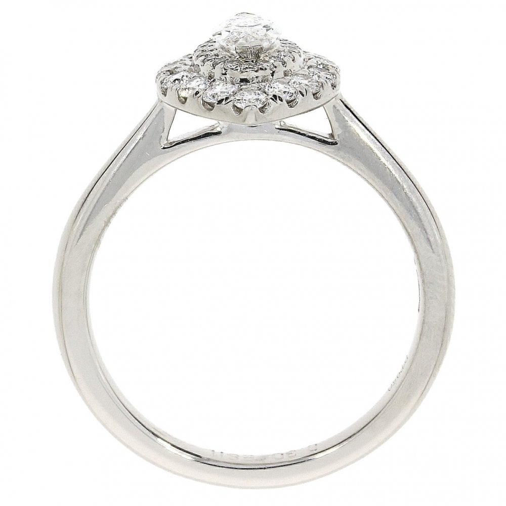 Platinum Marquise Diamond 0.75ct Cluster Ring
