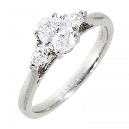 Platinum Oval & Pear Cut 0.66ct Diamond Ring