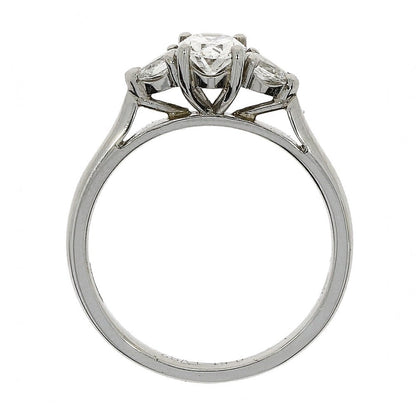Platinum Oval & Pear Cut 0.66ct Diamond Ring