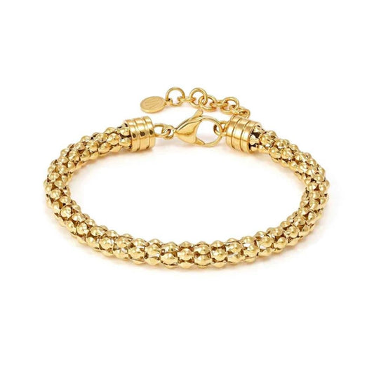 Popcorn Chain Yellow PVD Steel Ecclettica Bracelet