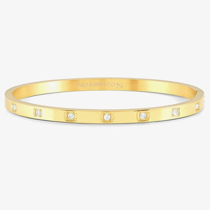 Pretty Bangle Gold Tone Cubic Zirconia Bangle