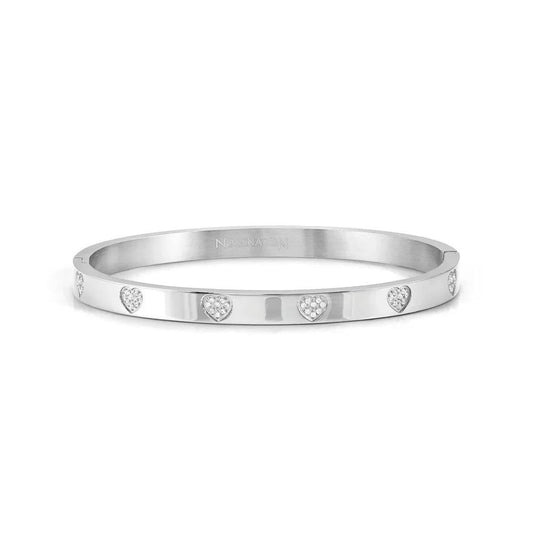 Pretty Bangles Cubic Zirconia Open Heart Bangle