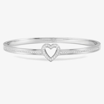 Pretty Bangles Cubic Zirconia Open Heart Bangle