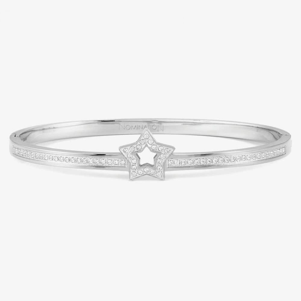 Pretty Bangles Cubic Zirconia Open Star Bangle