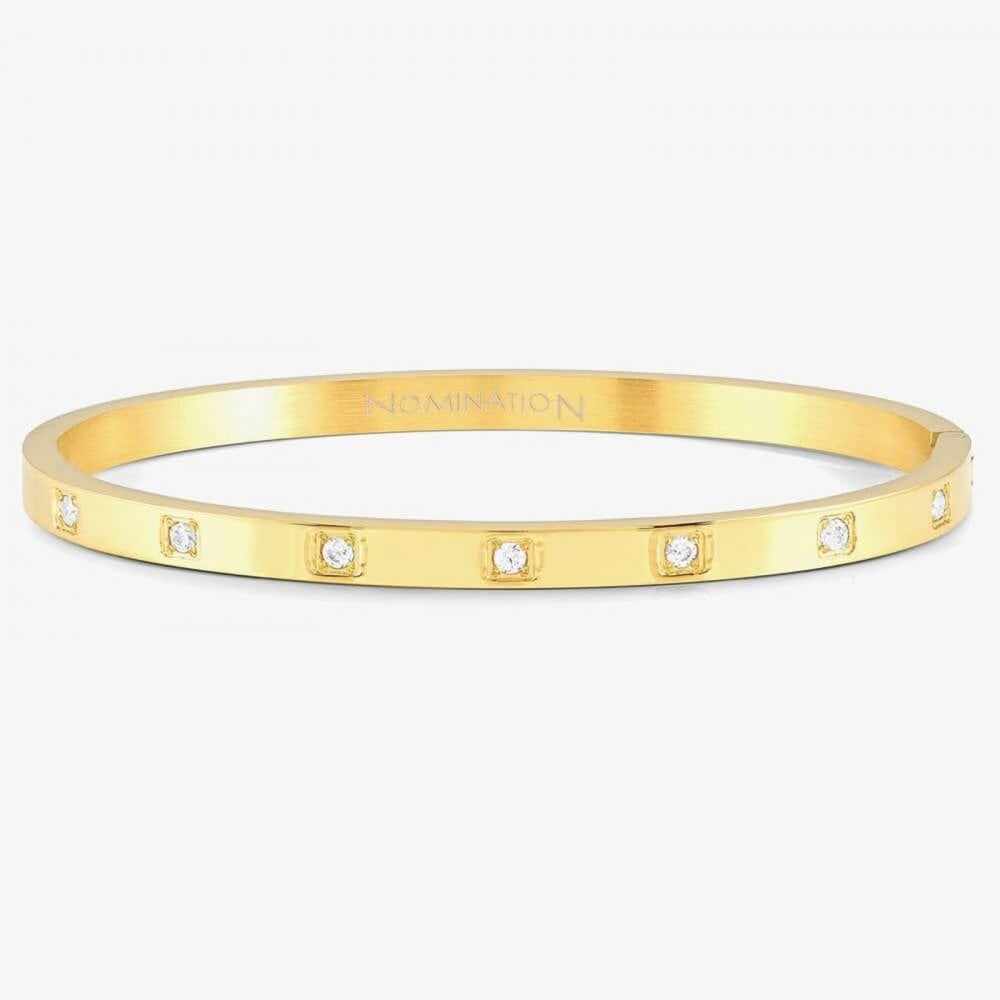 Pretty Bangles Gold Plated Half Set Cubic Zirconia Bangle