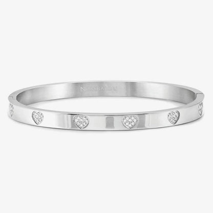 Pretty Bangles Heart Half Set Cubic Zirconia Bangle