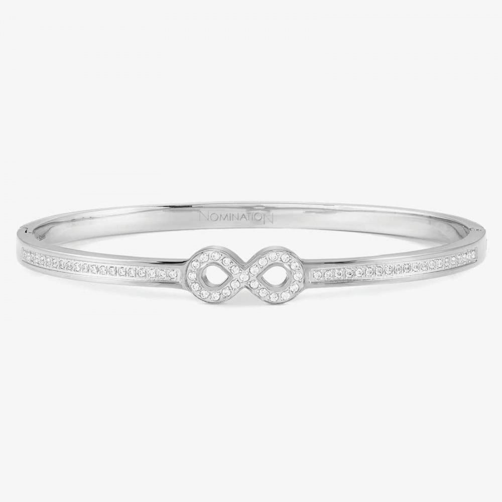 Pretty Bangles Infinity Symbol Cubic Zirconia Bangle Size Large